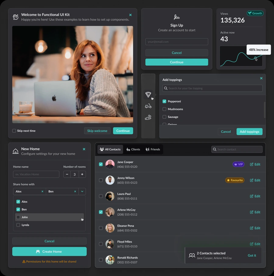 Functional UI Kit example screen