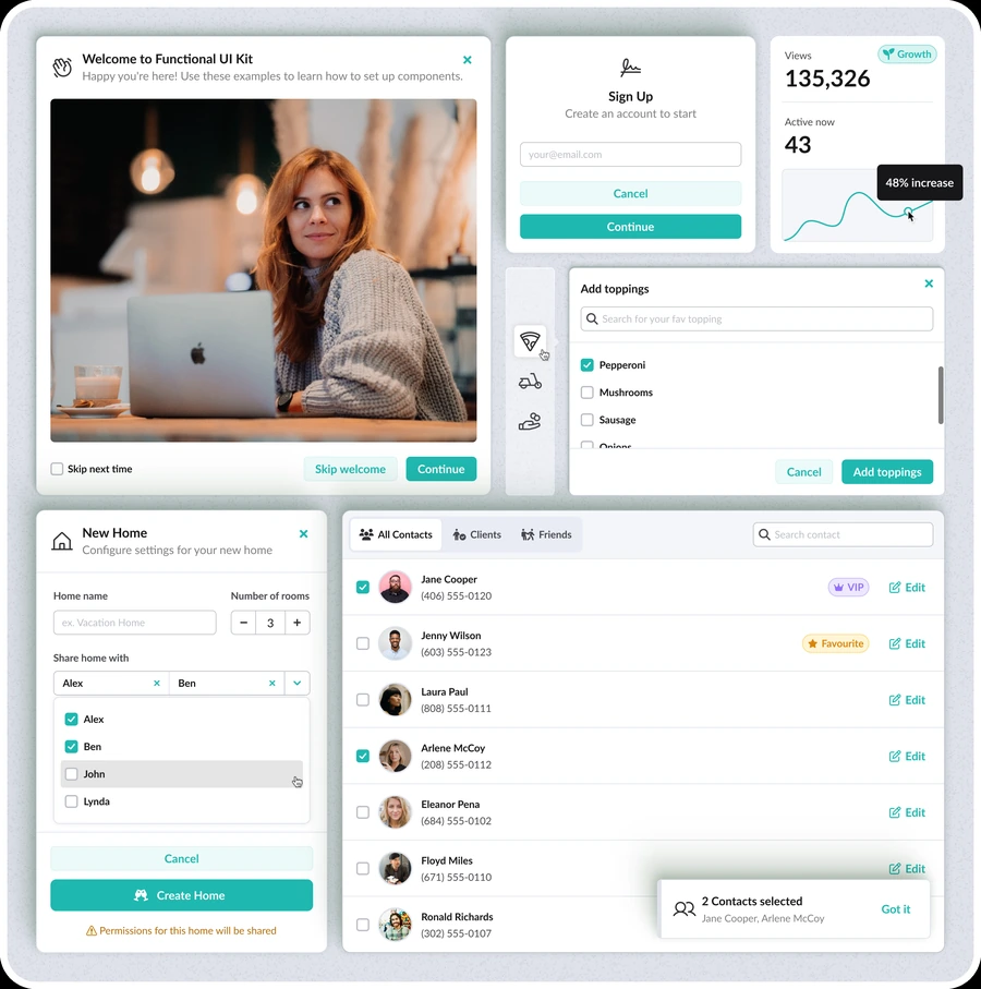 Functional UI Kit example screen