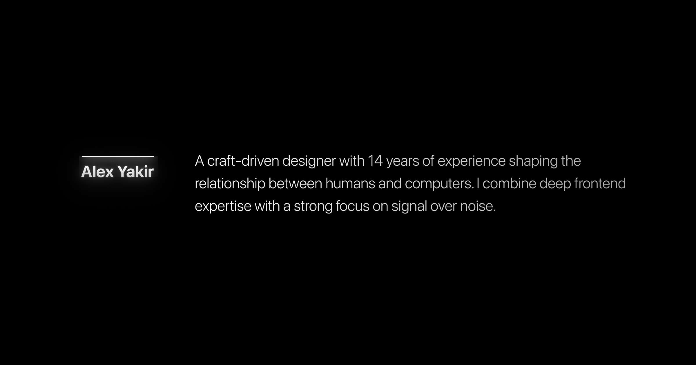 Alex Yakir — Design Engineer